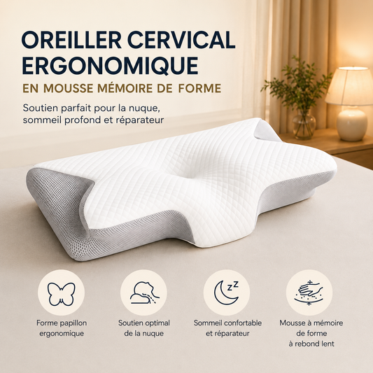 Oreiller Cervical Ergonomique en mousse mémoire de forme