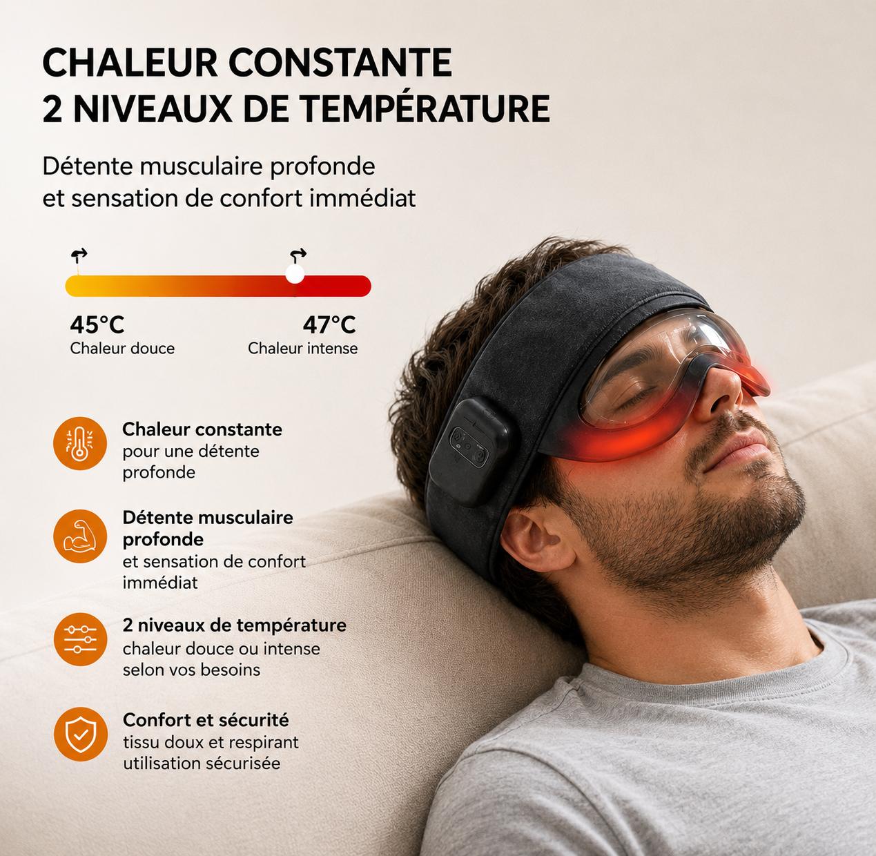 Masque de Massage pour les Yeux – Chaleur Apaisante & Relaxation